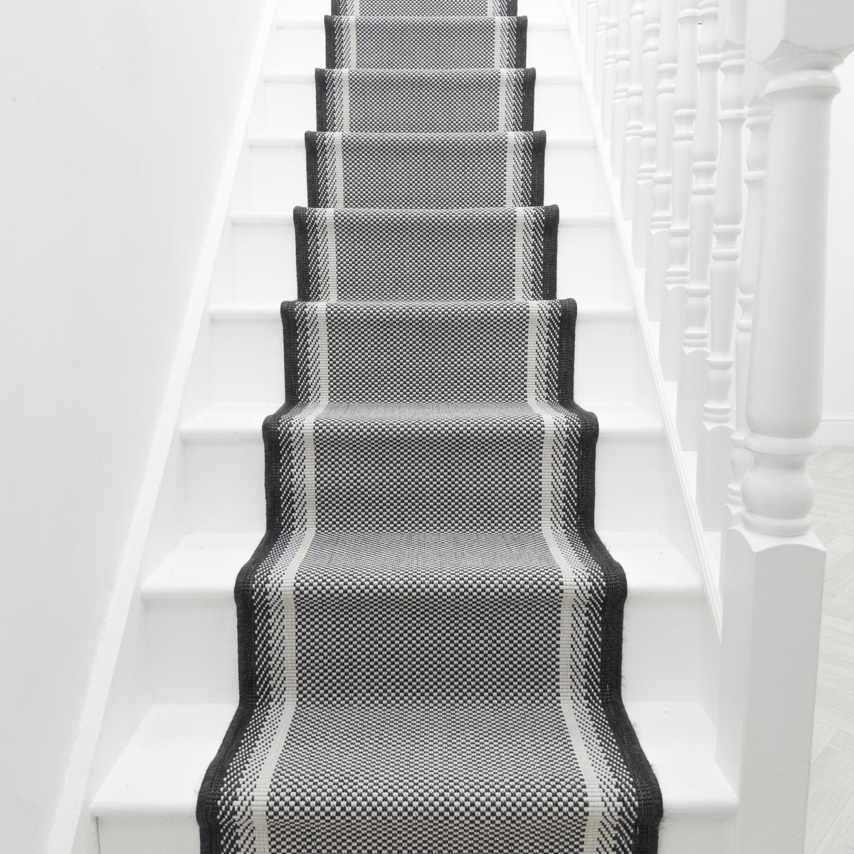 Geo Black Stair Runner
