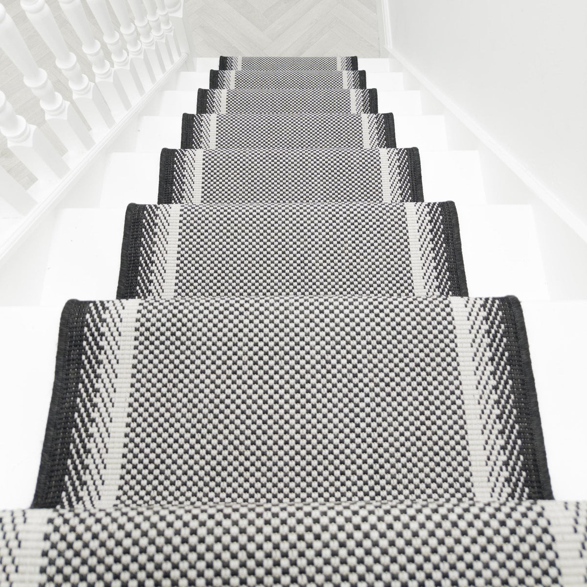 Geo Black Stair Runner