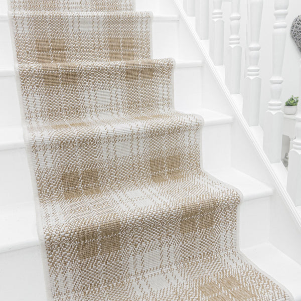 Plaid Brown Stair Runner