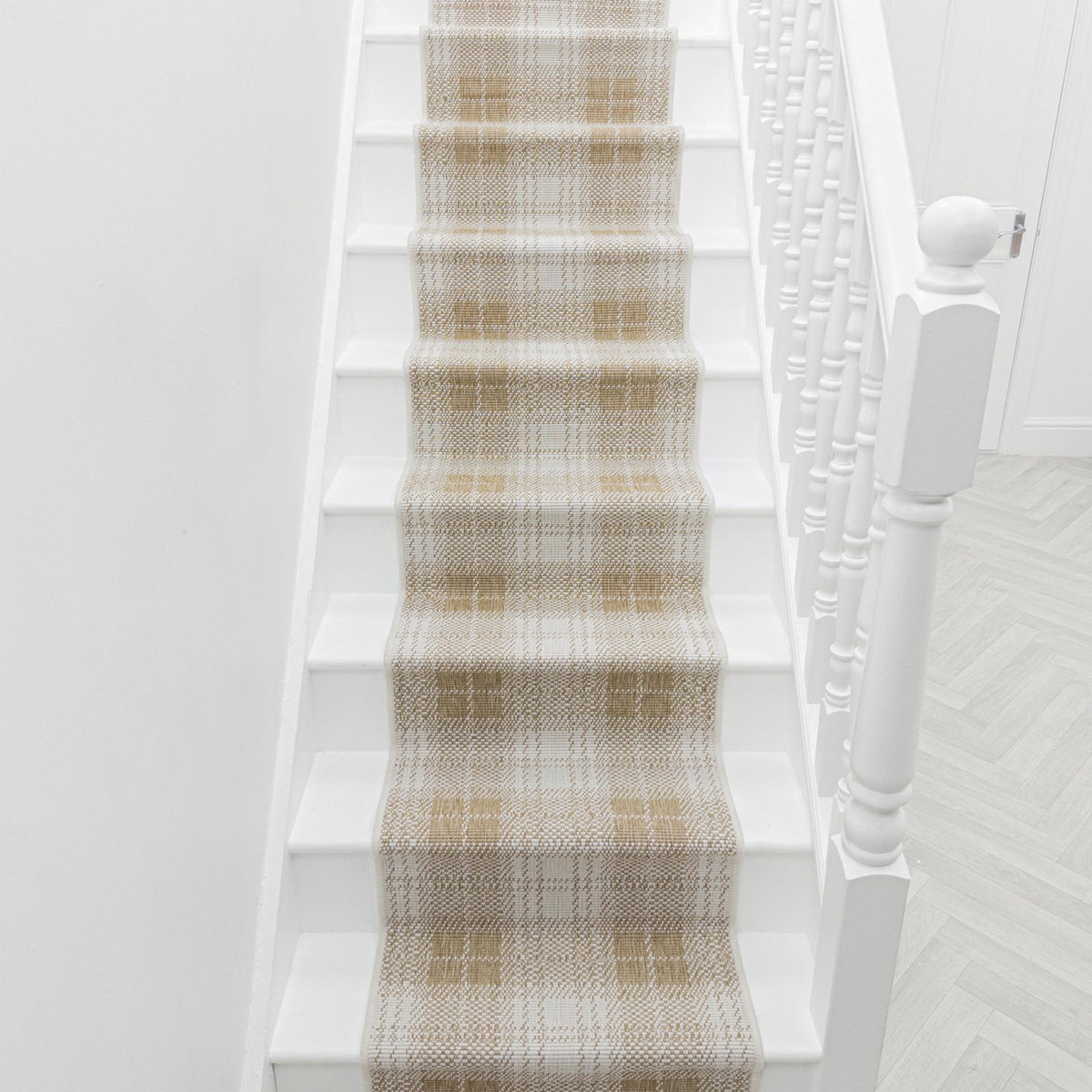 Plaid Brown Stair Runner
