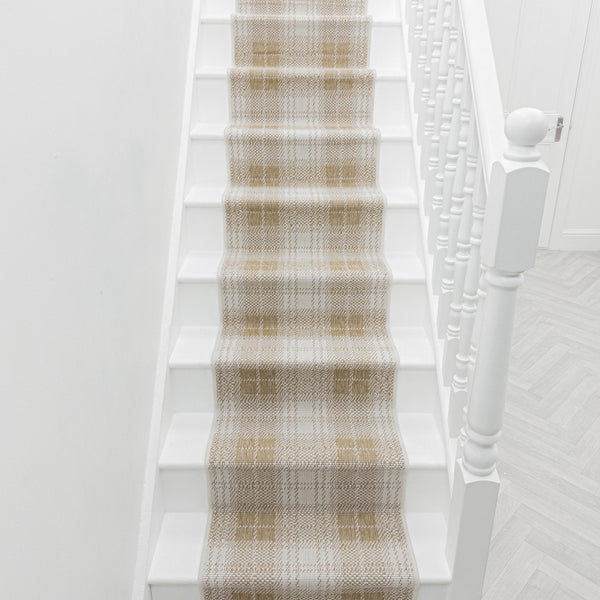 Plaid Brown Stair Runner