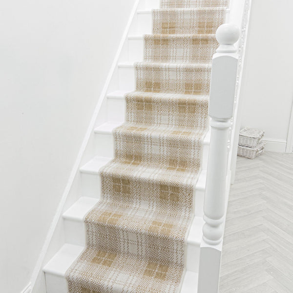 Plaid Brown Stair Runner