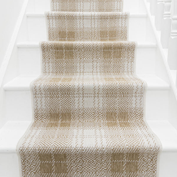 Plaid Brown Stair Runner