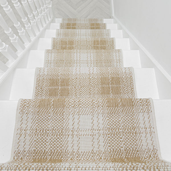 Plaid Brown Stair Runner