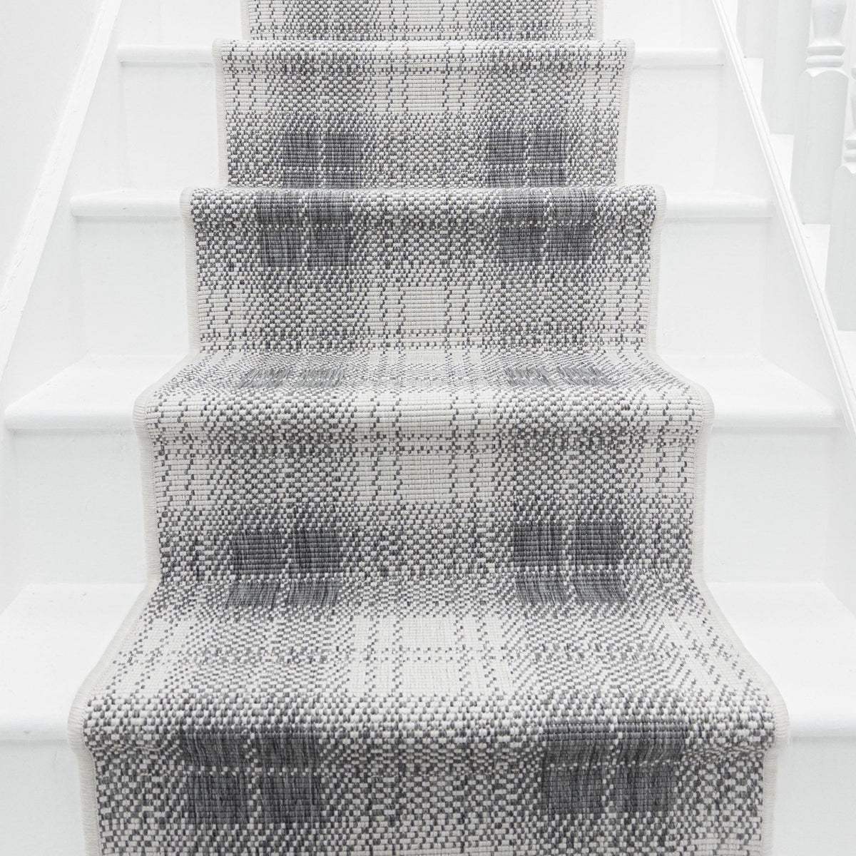 Plaid Gray Stair Runner