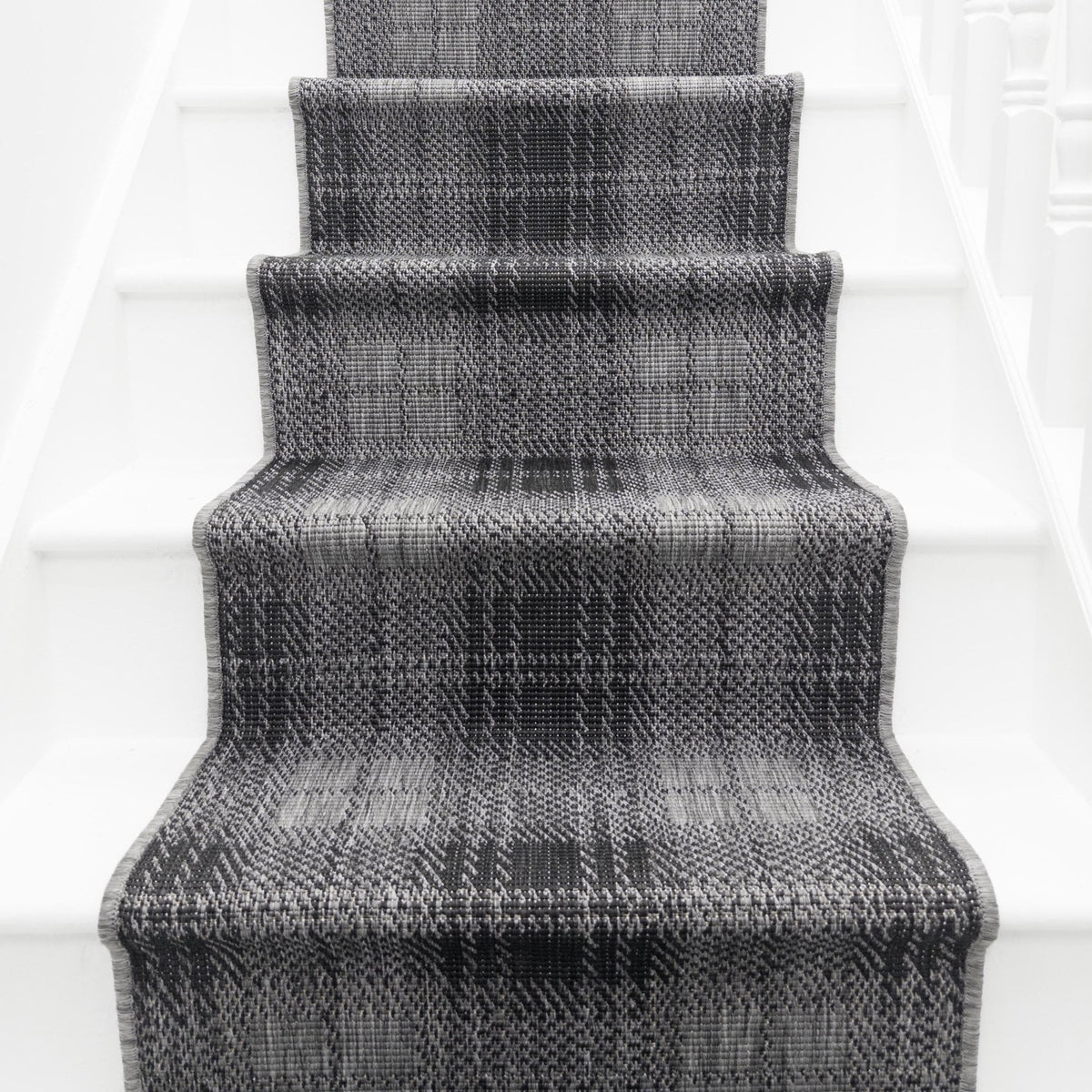 Plaid Black Stair Runner