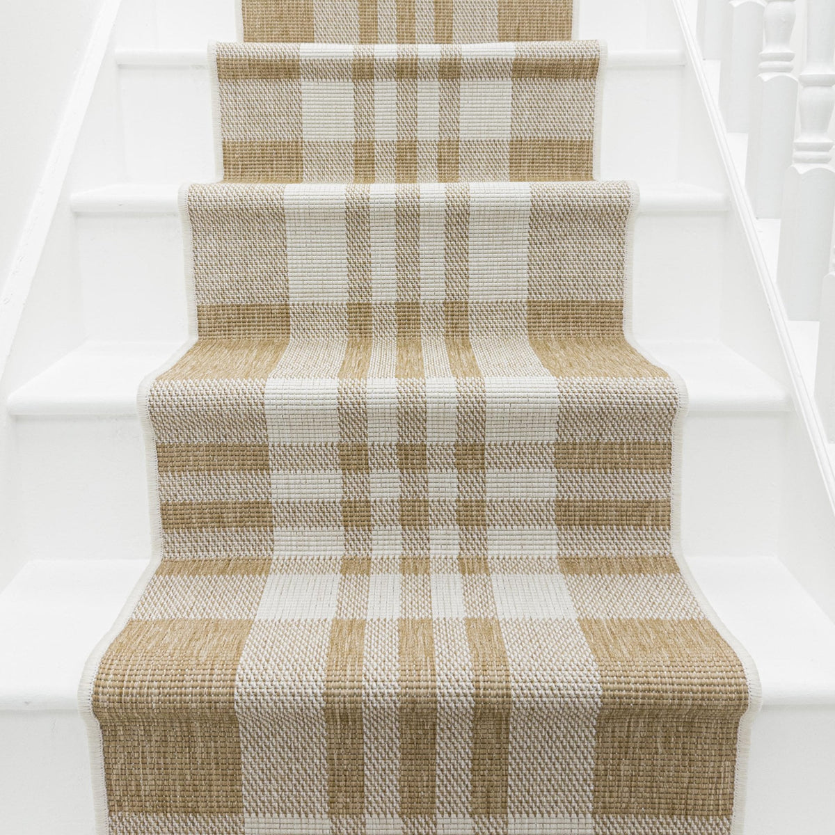 Chequered Brown Stair Runner