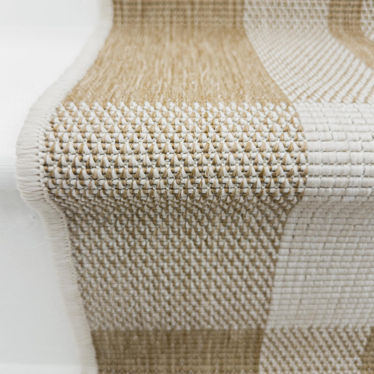 Chequered Brown Stair Runner
