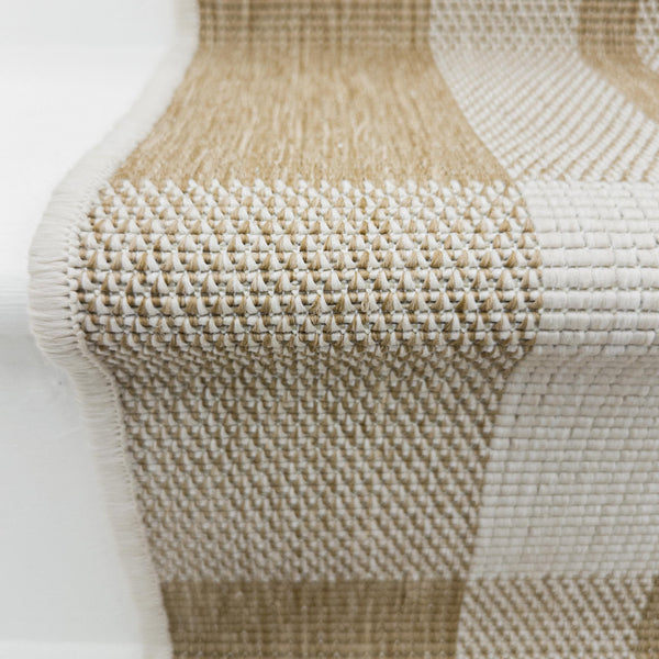 Chequered Brown Stair Runner