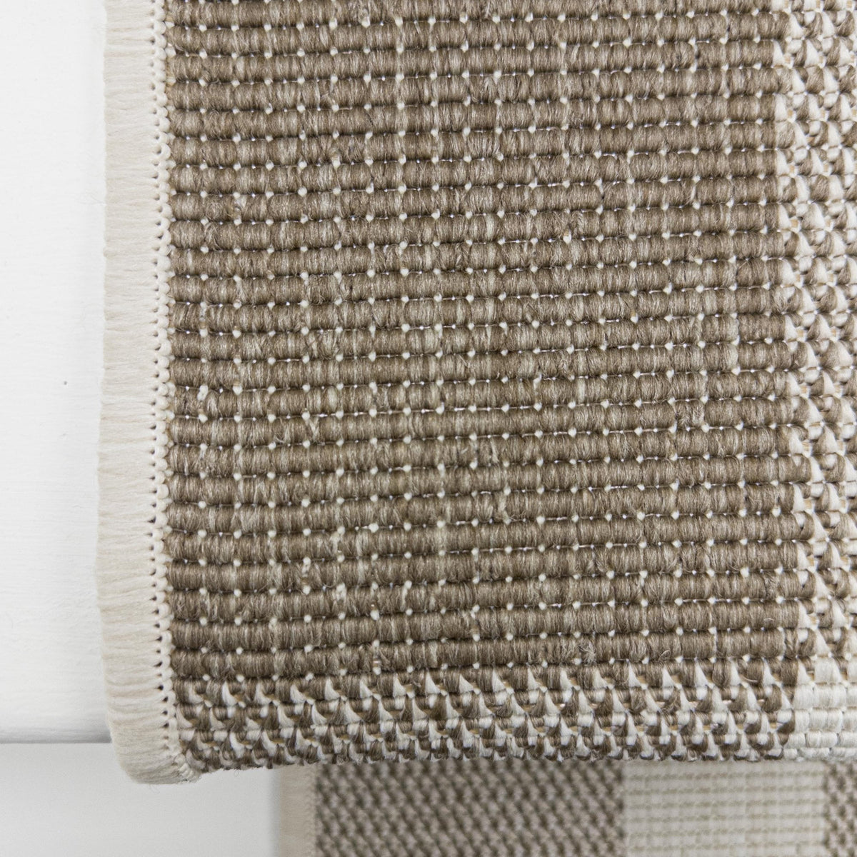 Chequered Beige Stair Runner