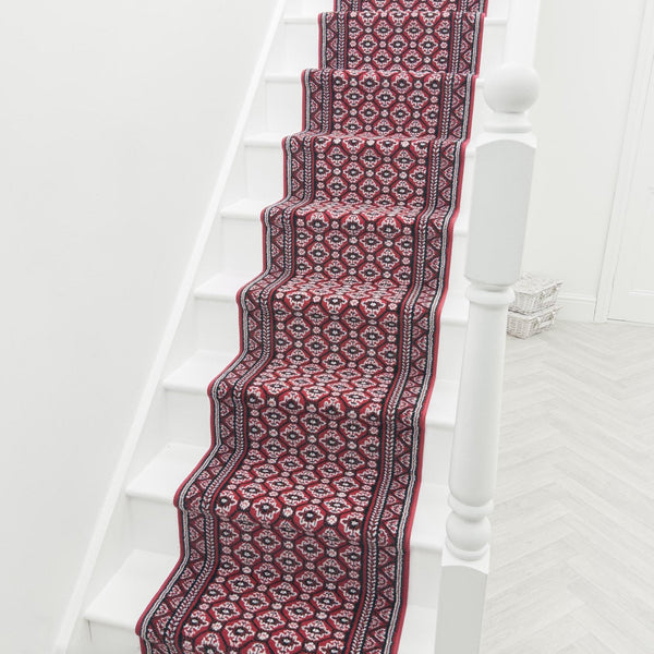 Heriz Dark Red Stair Runner