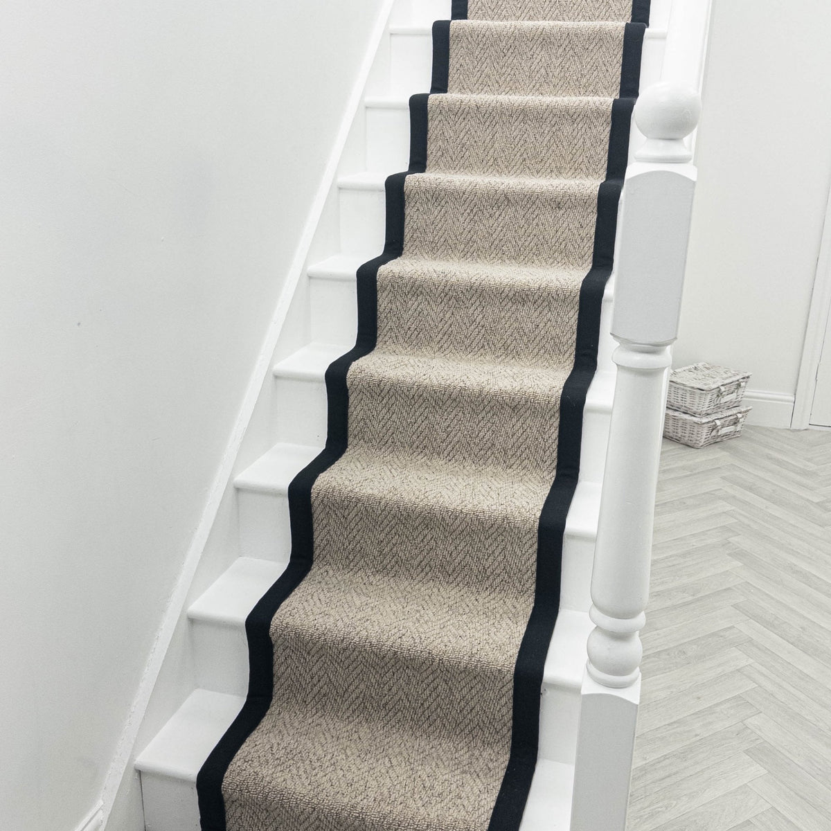 Country Herringbone Biscotti Tape Stair Runner