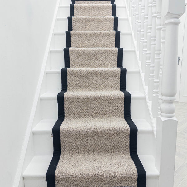 Country Herringbone Berber Tape Stair Runner