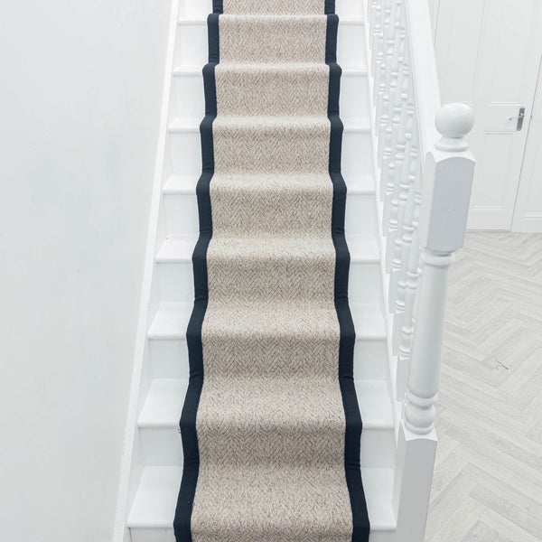 Country Herringbone Berber Tape Stair Runner