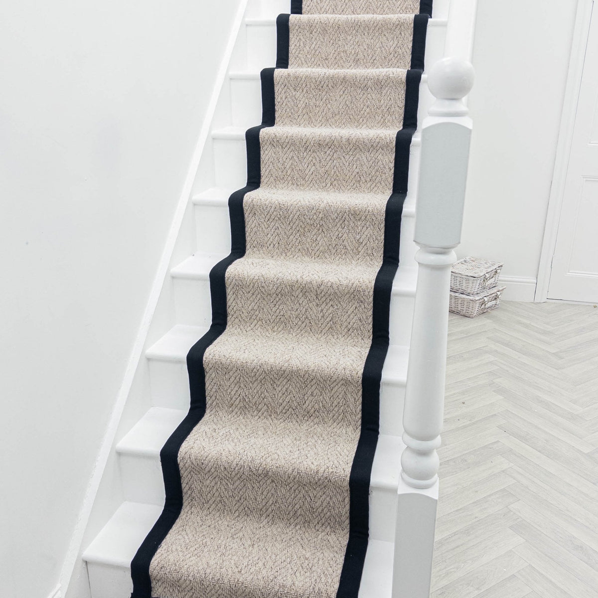 Country Herringbone Berber Tape Stair Runner