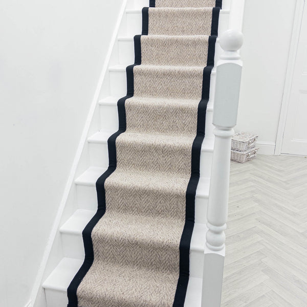 Country Herringbone Berber Tape Stair Runner