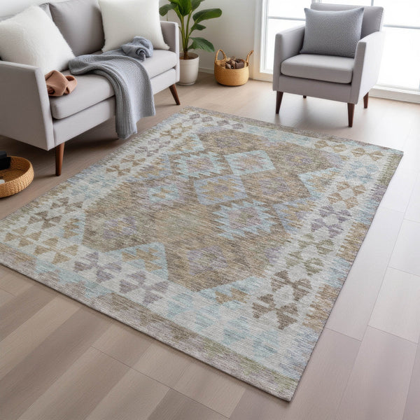 Chantille ACN1915-Khaki Indoor/Outdoor Washable Rug