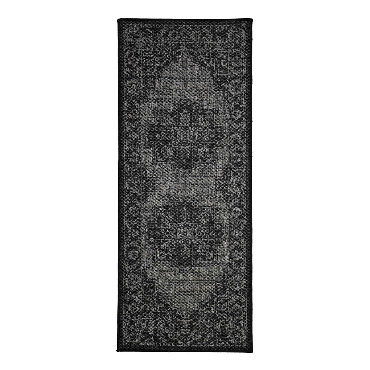 Flatweave Gel Medallion Black Rug