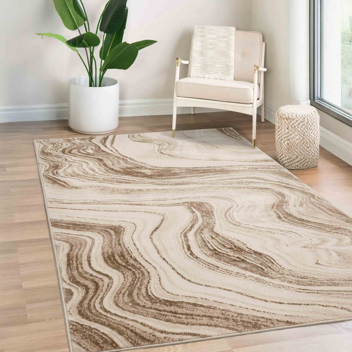 Dusk Watercolour Champagne Rug