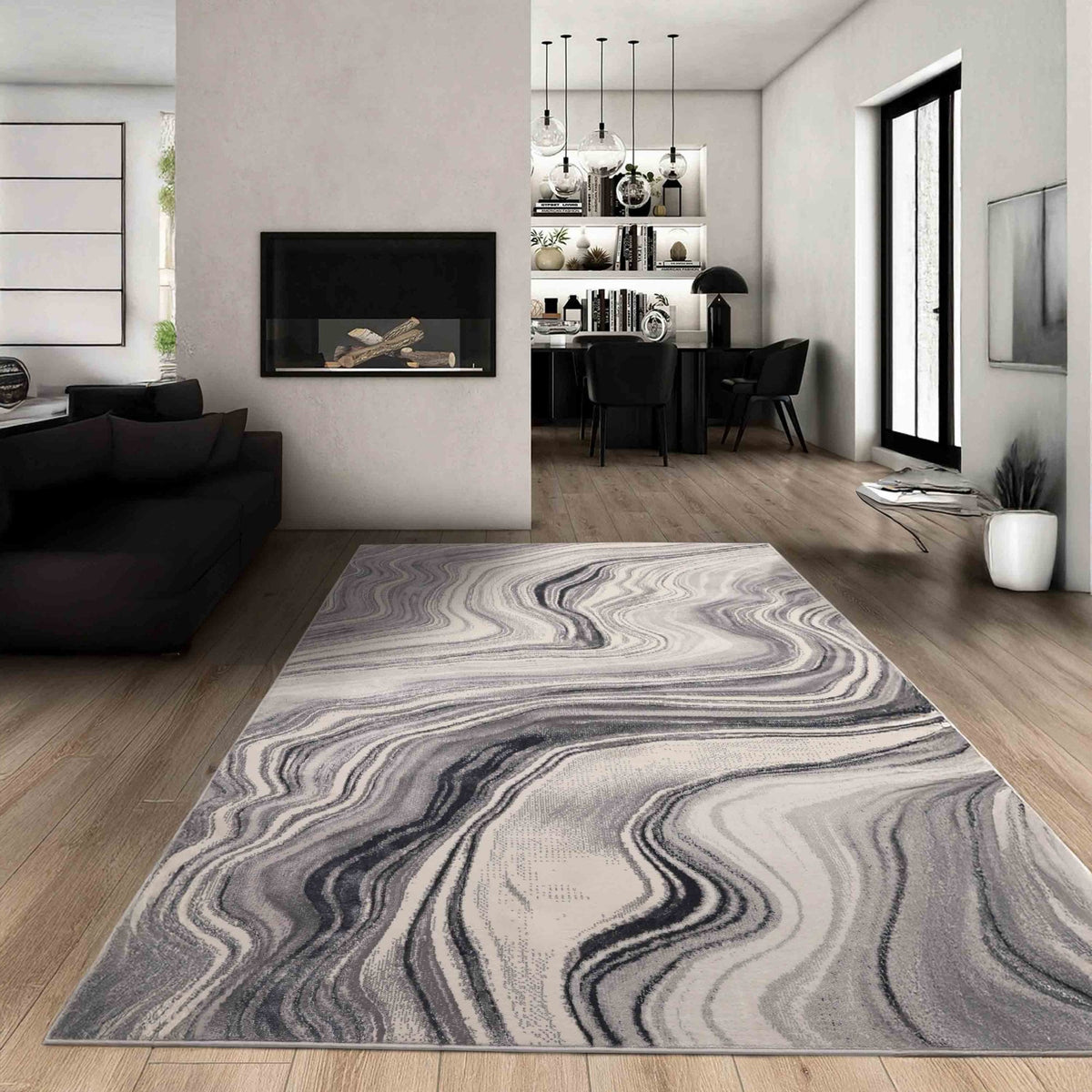 Dusk Watercolour Grey Rug