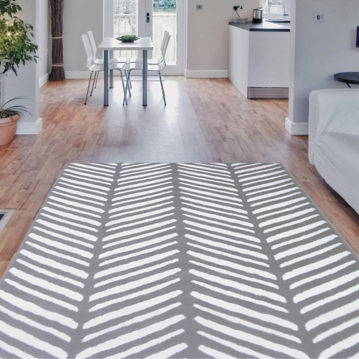 Maestro Herringbone Silver Rug