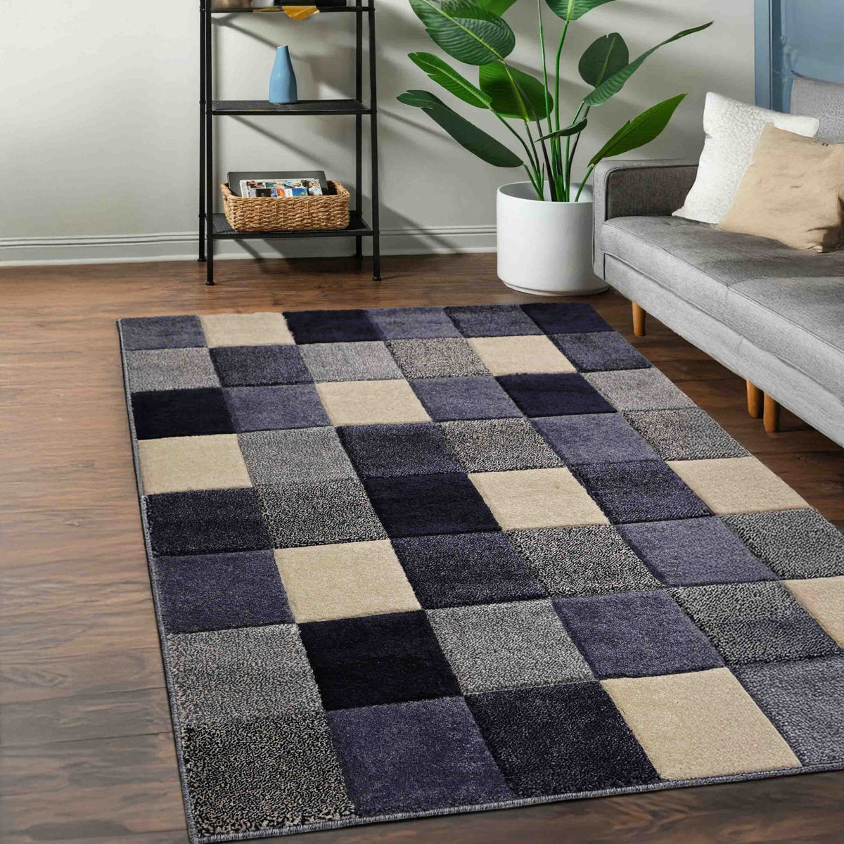 Newport Blocks Blue Rug