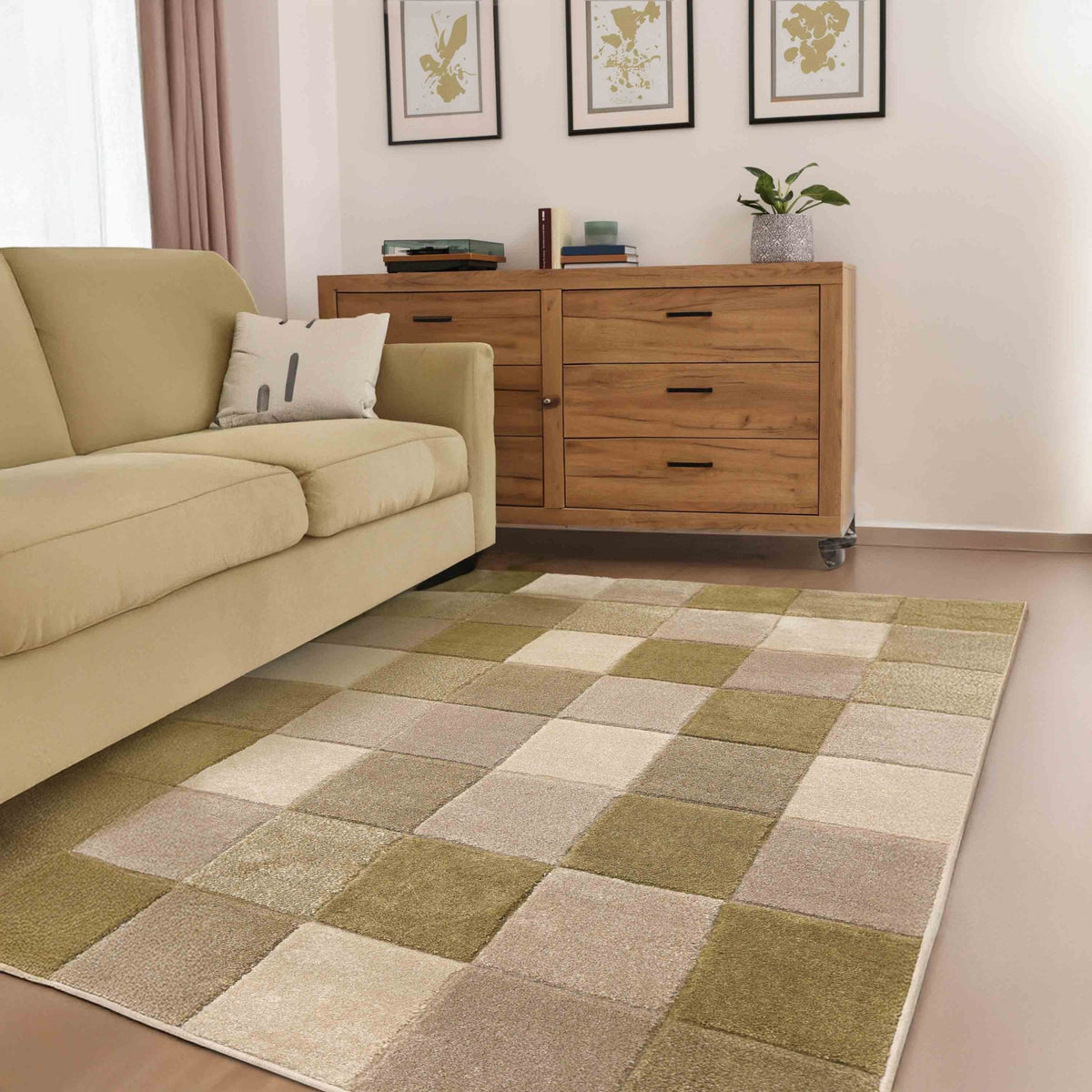 Newport Blocks Green Rug