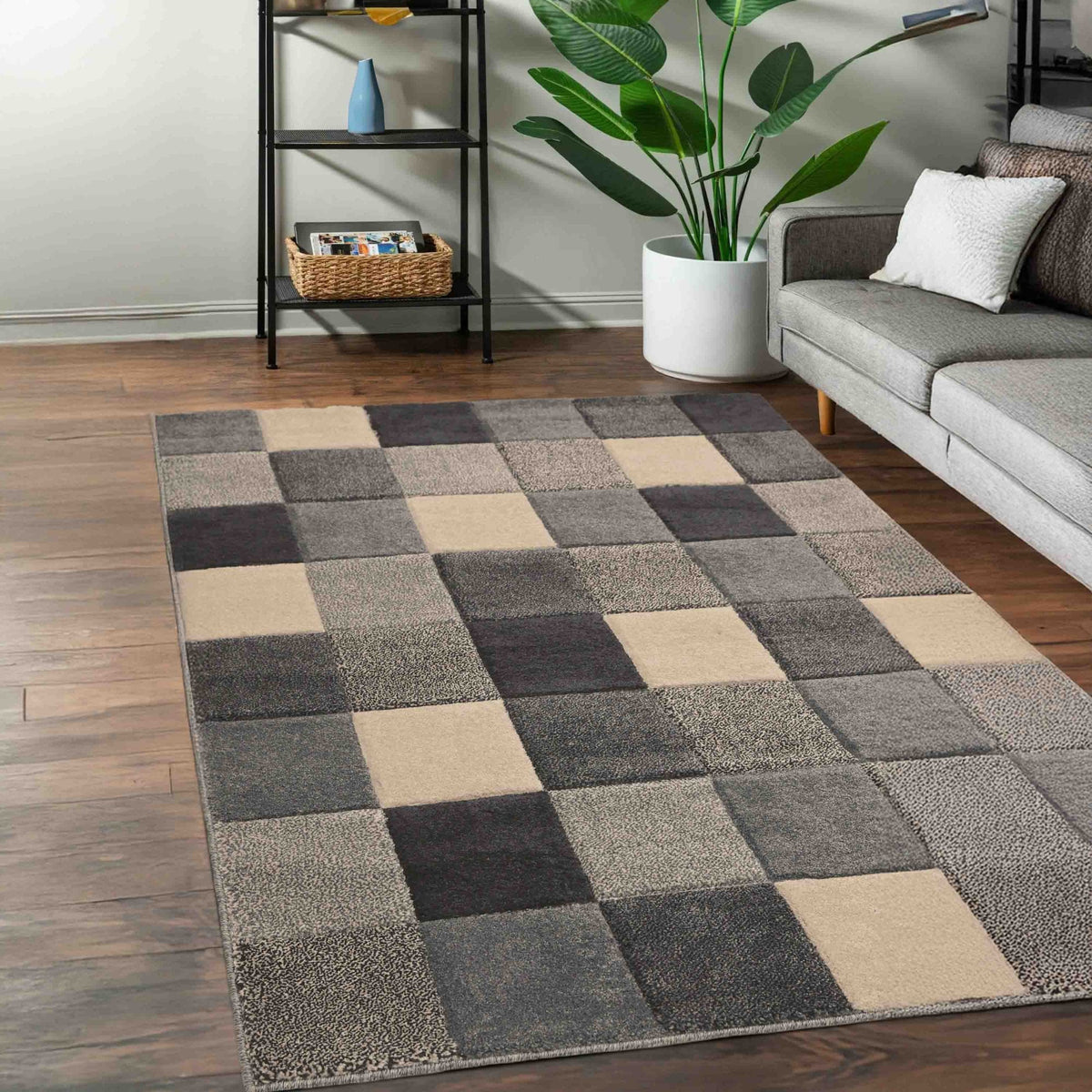 Newport Blocks Grey Rug