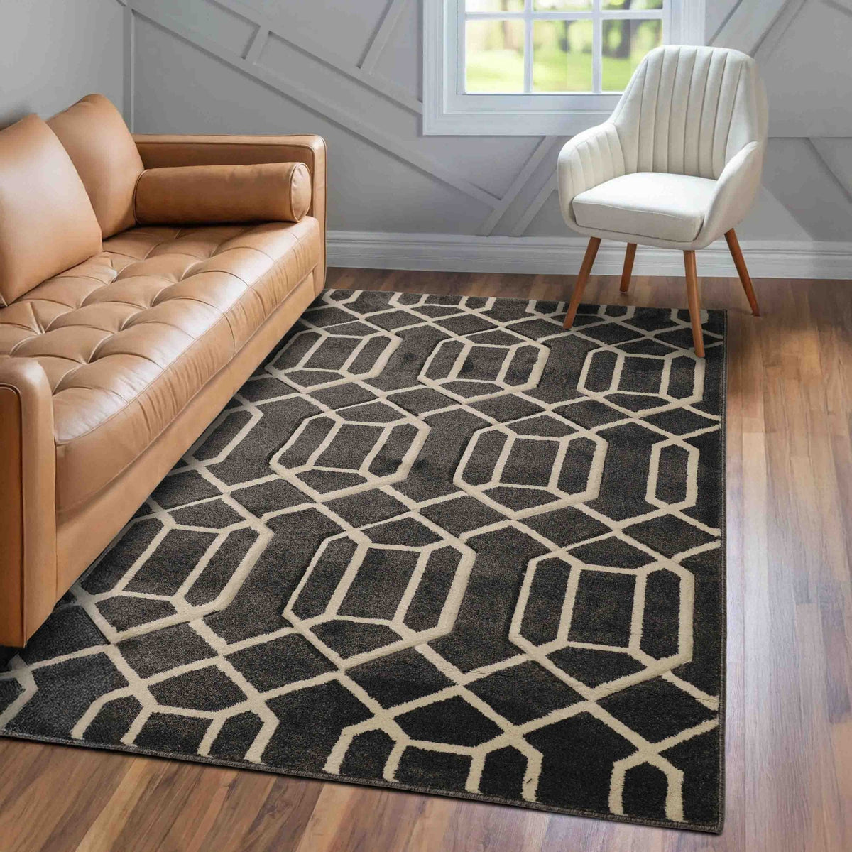Newport Lattice Grey Rug
