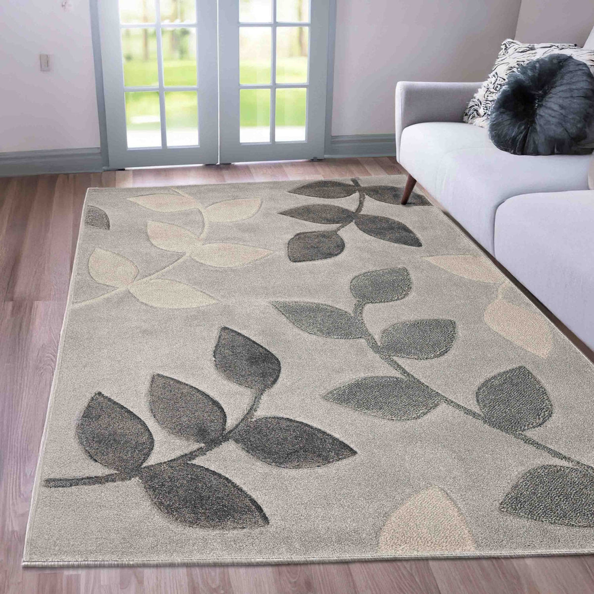 Newport Leaf Grey Rug