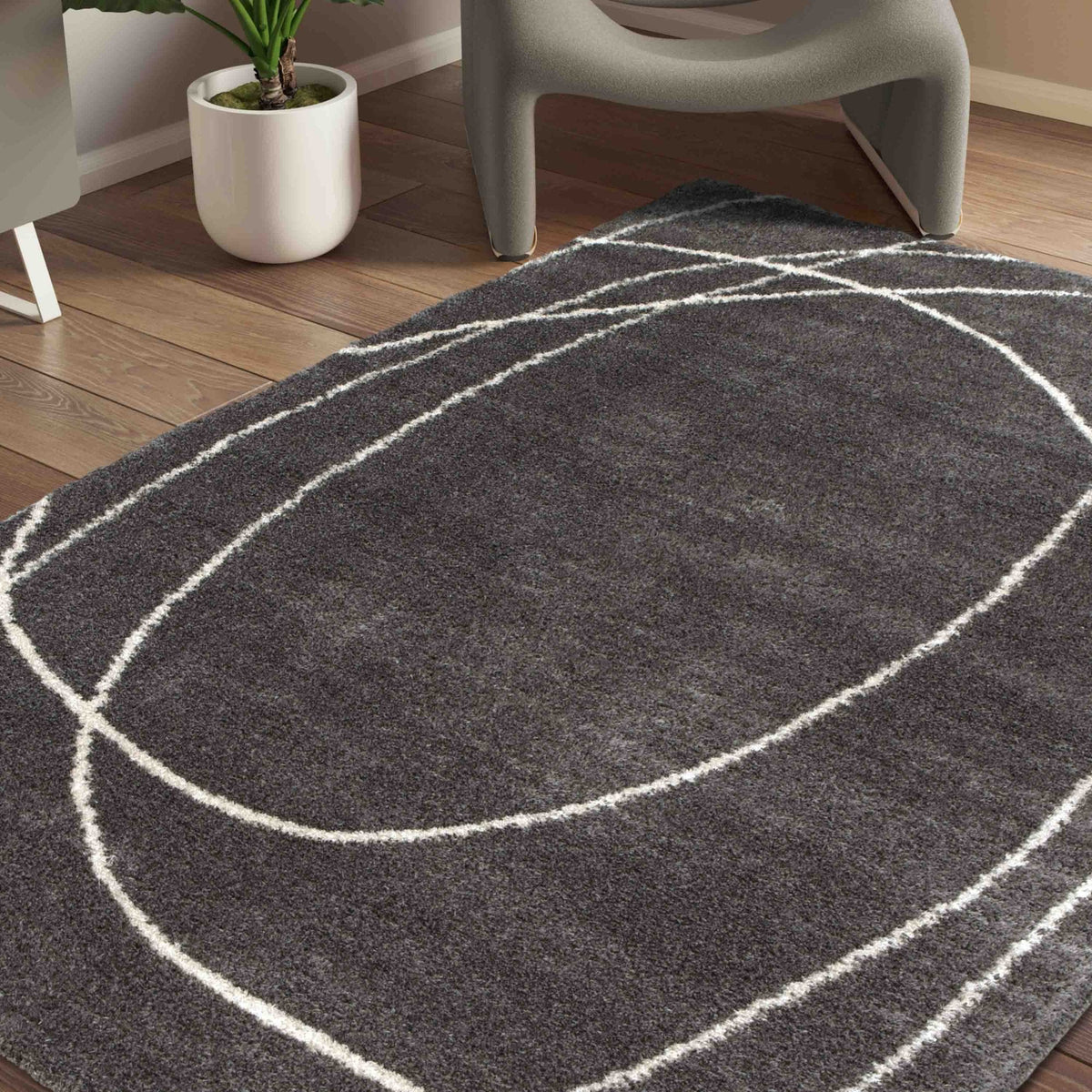 Halo Squiggle Grey Rug