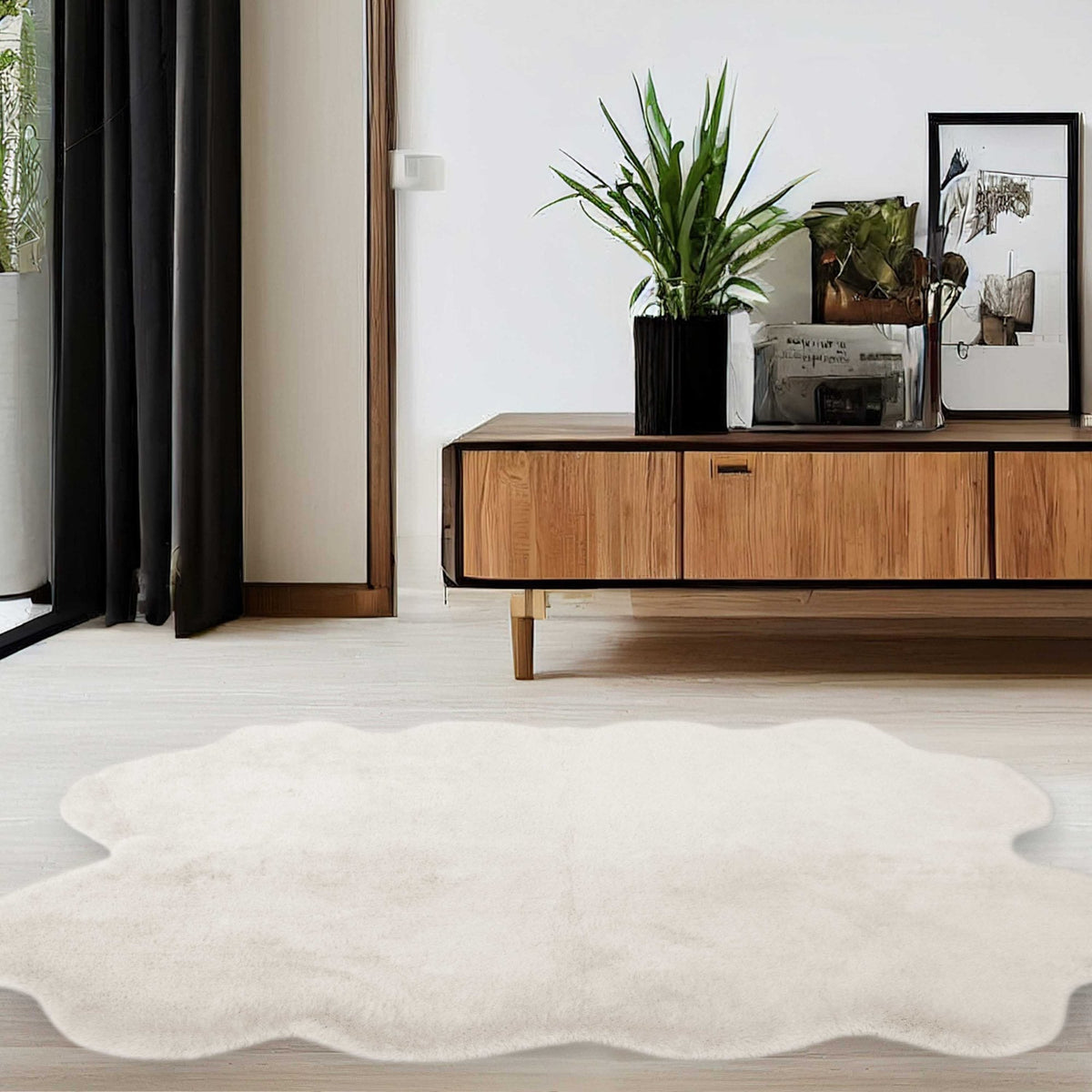 Luxury Faux Fur Ivory Rug