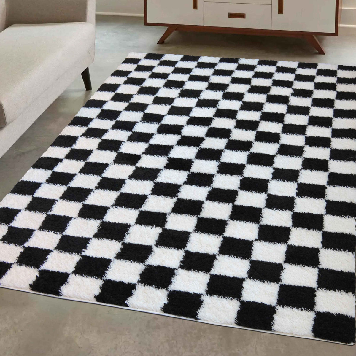 Snug Chequerboard Mono Rug