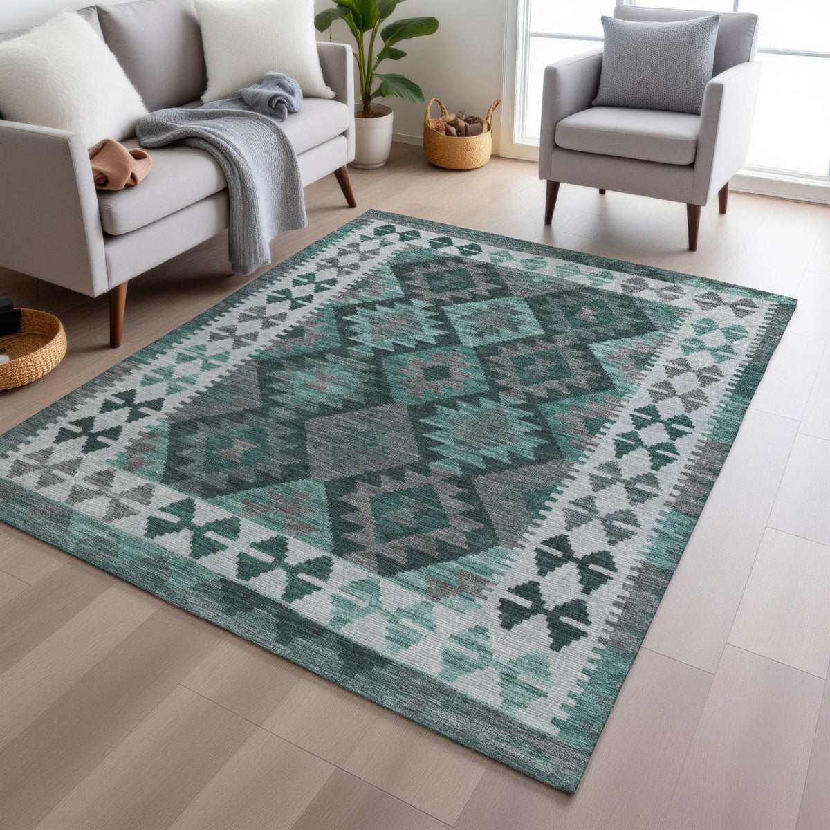 Chantille ACN1915-Seafoam Indoor/Outdoor Washable Rug