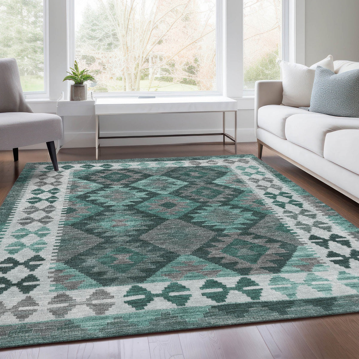 Chantille ACN1915-Seafoam Indoor/Outdoor Washable Rug