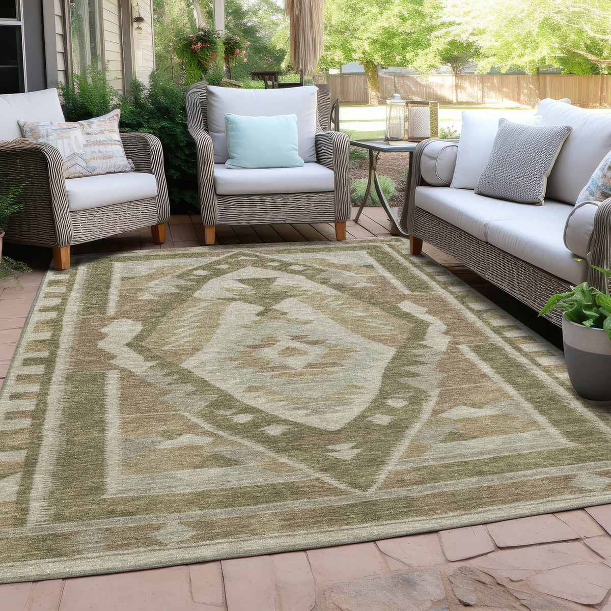 Chantille ACN1916-Linen Indoor/Outdoor Washable Rug