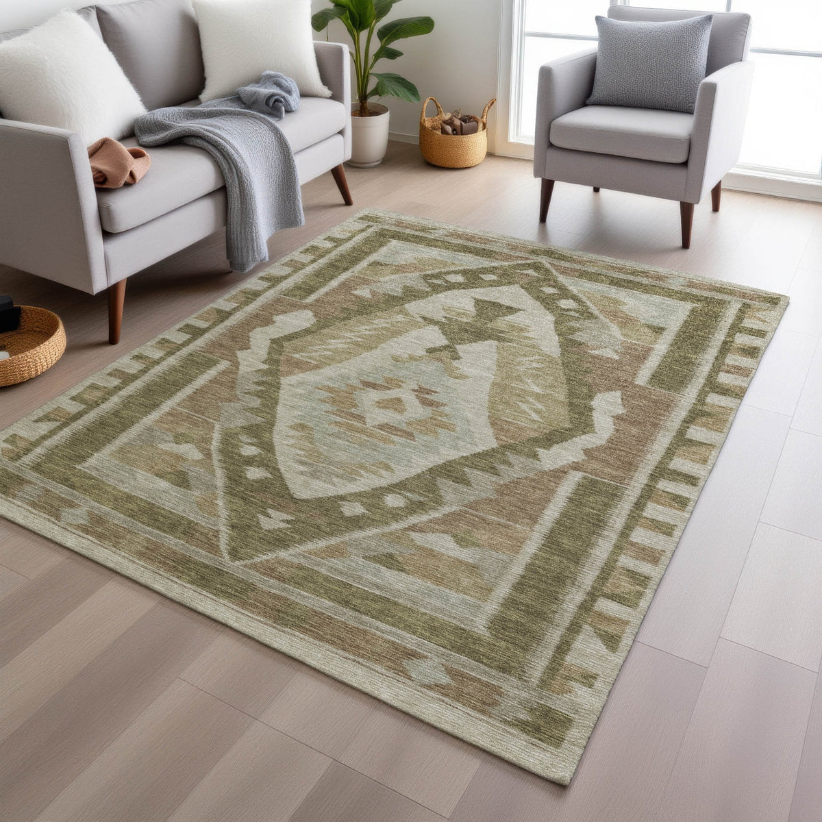 Chantille ACN1916-Linen Indoor/Outdoor Washable Rug