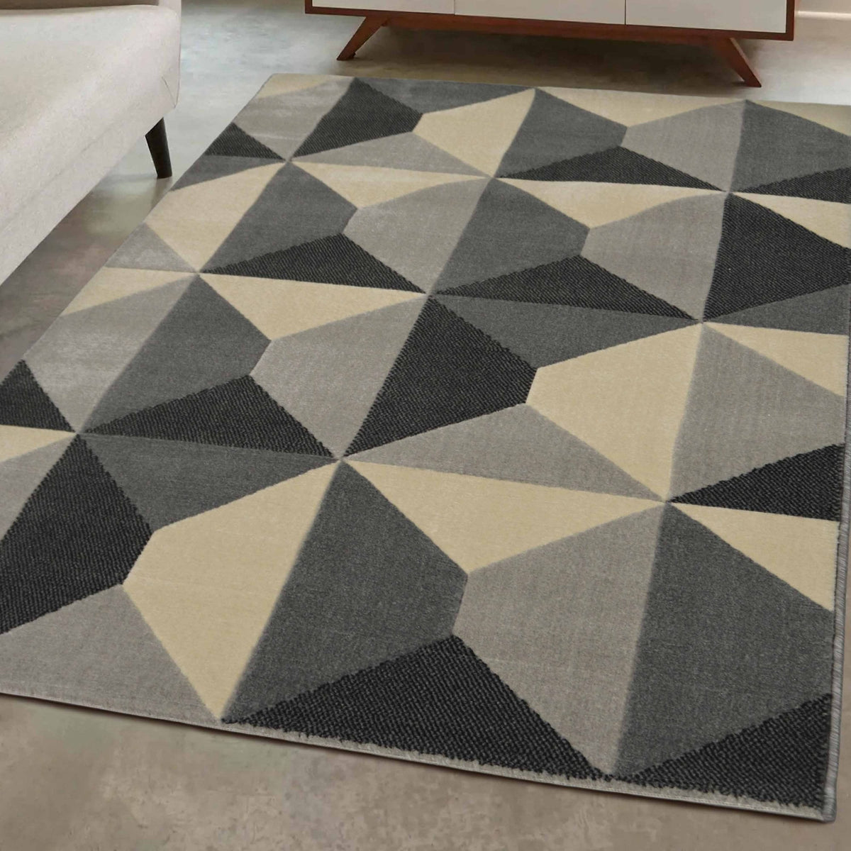 Creation Quadrant Grey Rug