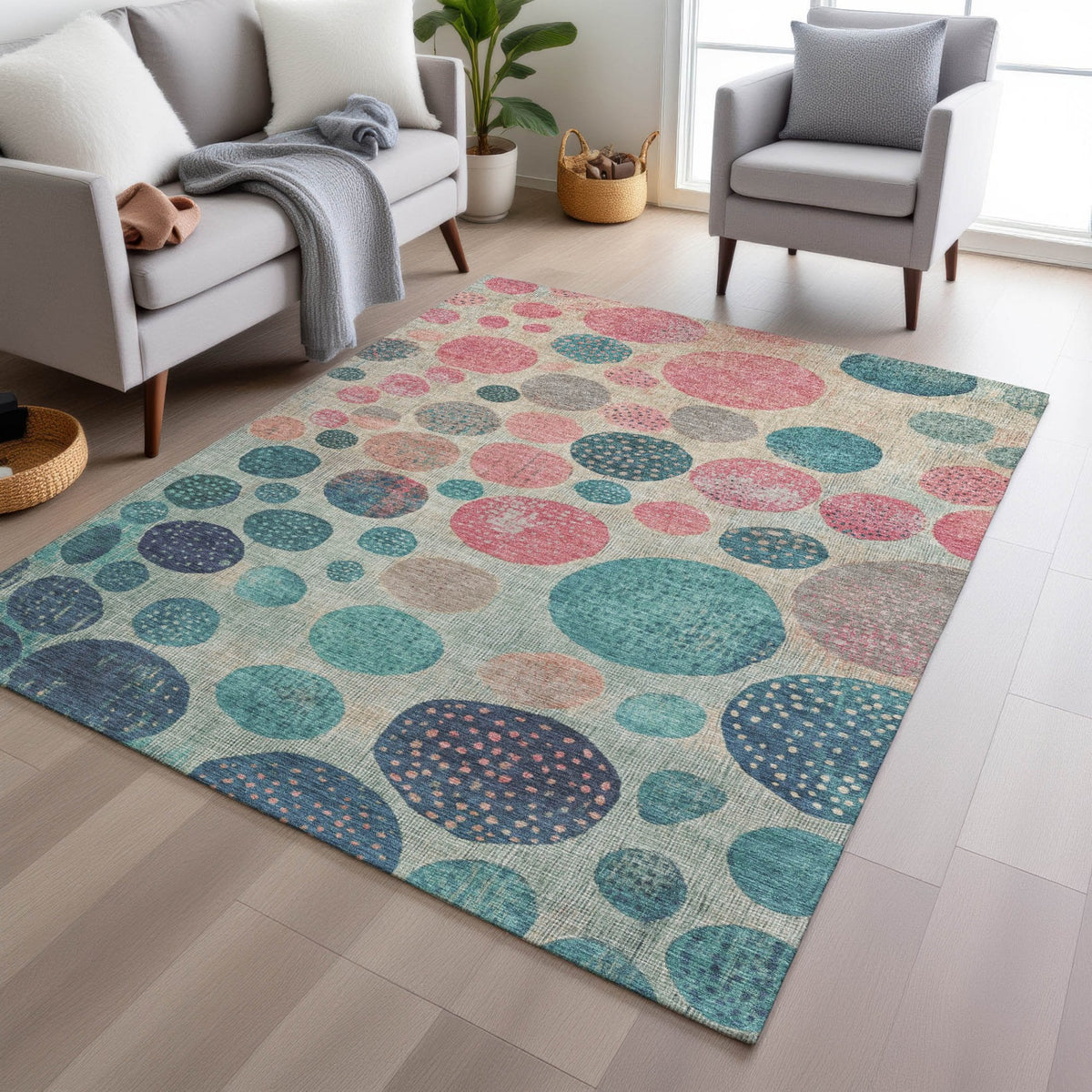 Chantille ACN1952-Teal Indoor/Outdoor Washable Rug