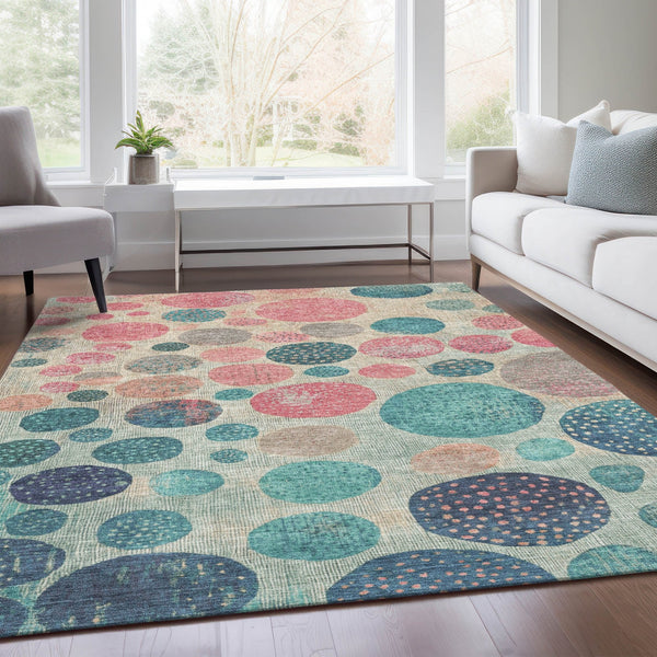 Chantille ACN1952-Teal Indoor/Outdoor Washable Rug