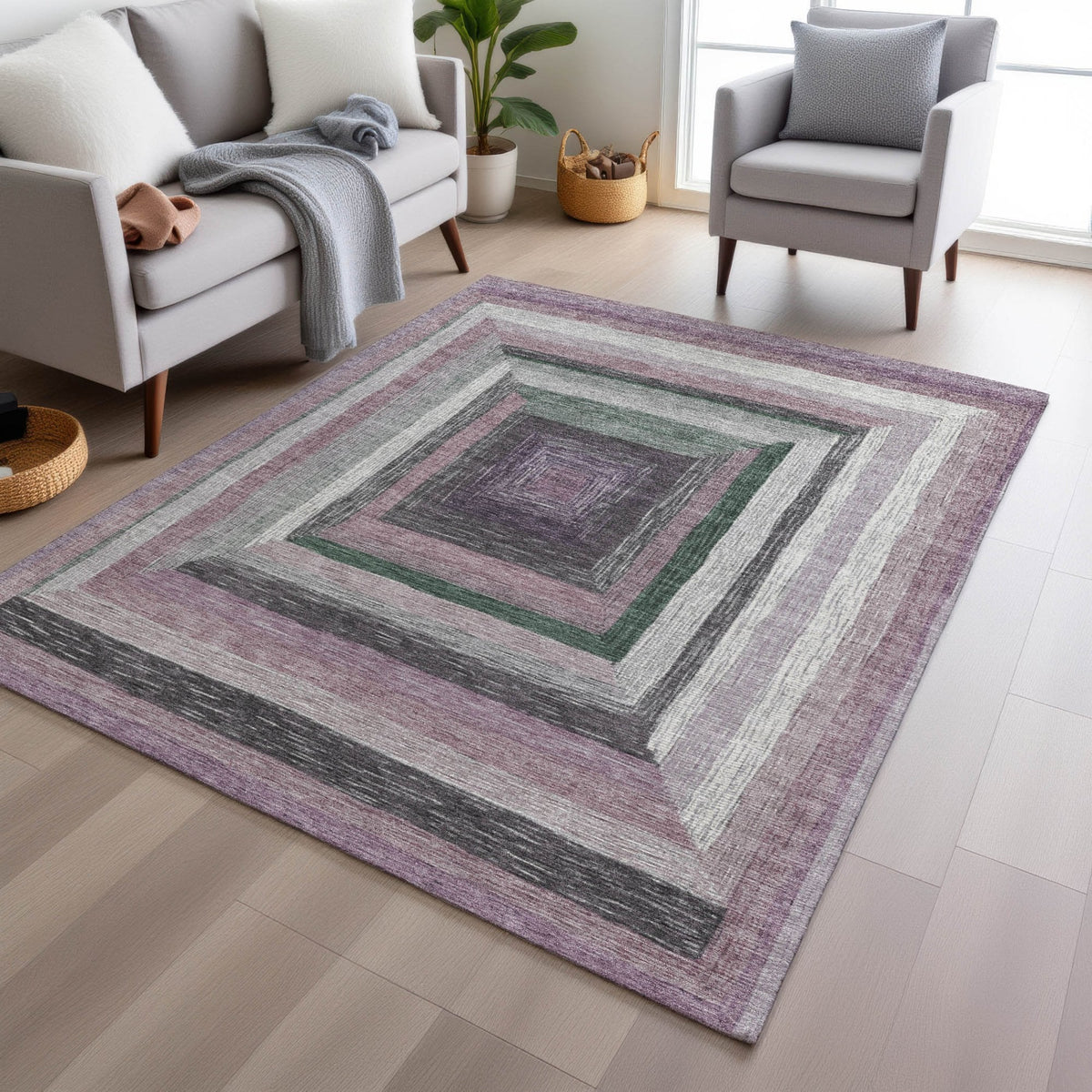 Chantille ACN1957-Blush Indoor/Outdoor Washable Rug