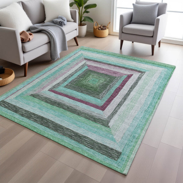 Chantille ACN1957-Teal Indoor/Outdoor Washable Rug