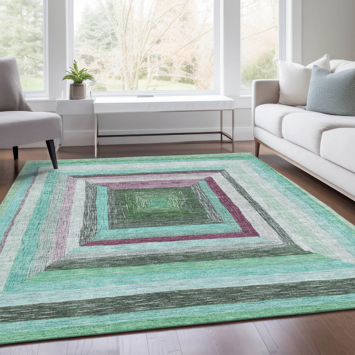 Chantille ACN1957-Teal Indoor/Outdoor Washable Rug