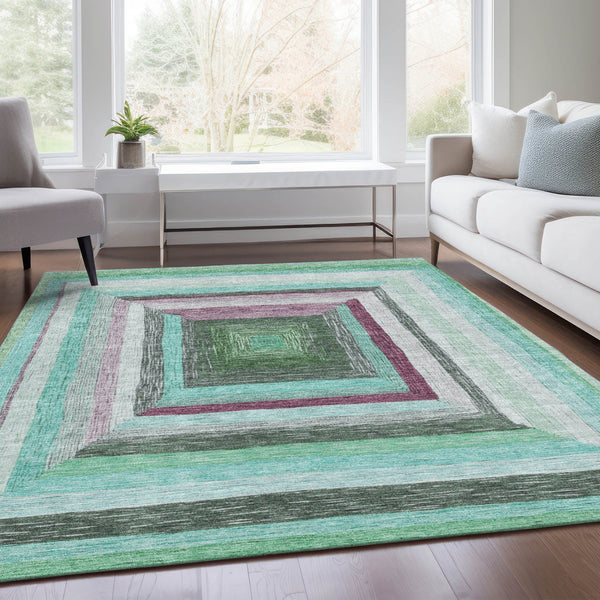 Chantille ACN1957-Teal Indoor/Outdoor Washable Rug