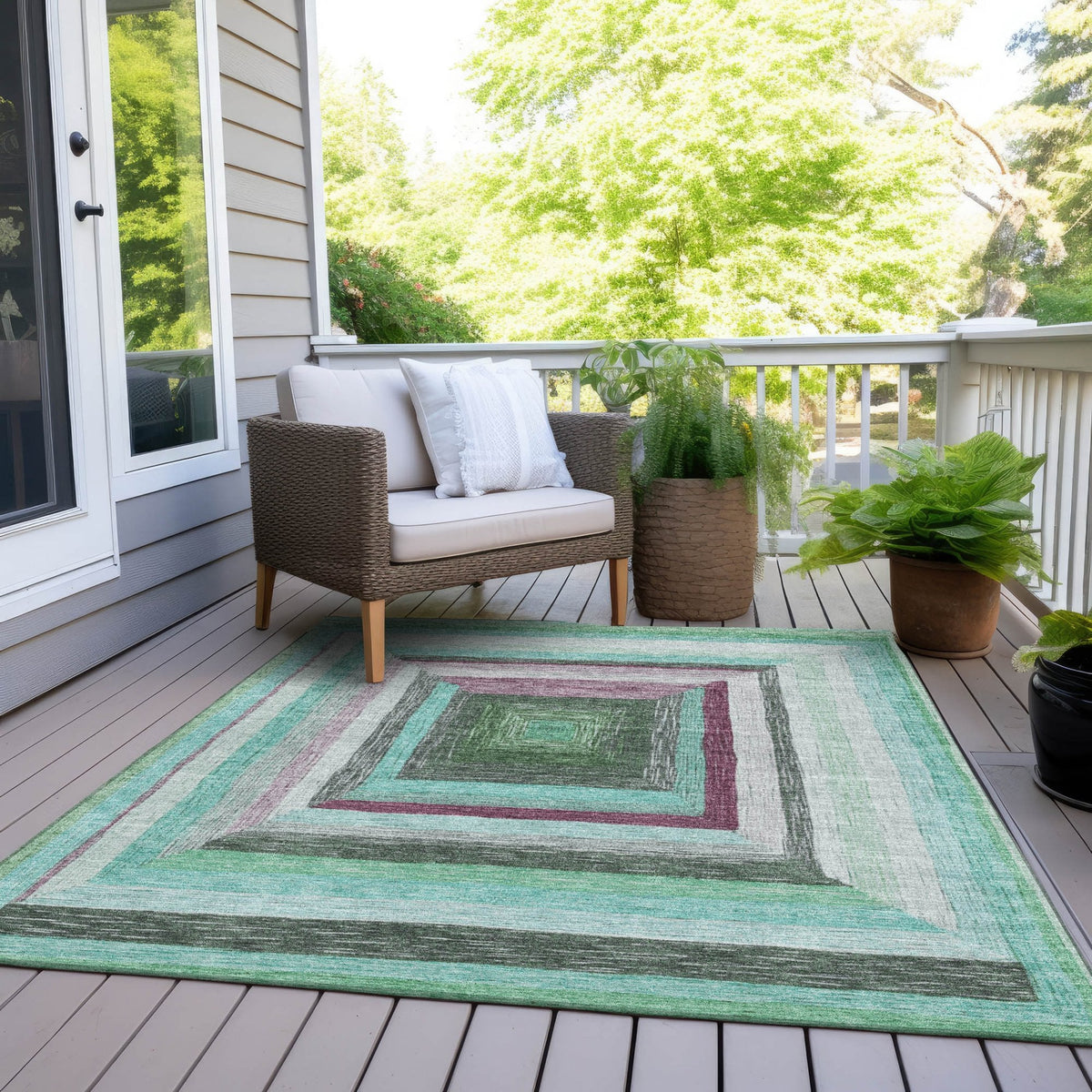 Chantille ACN1957-Teal Indoor/Outdoor Washable Rug