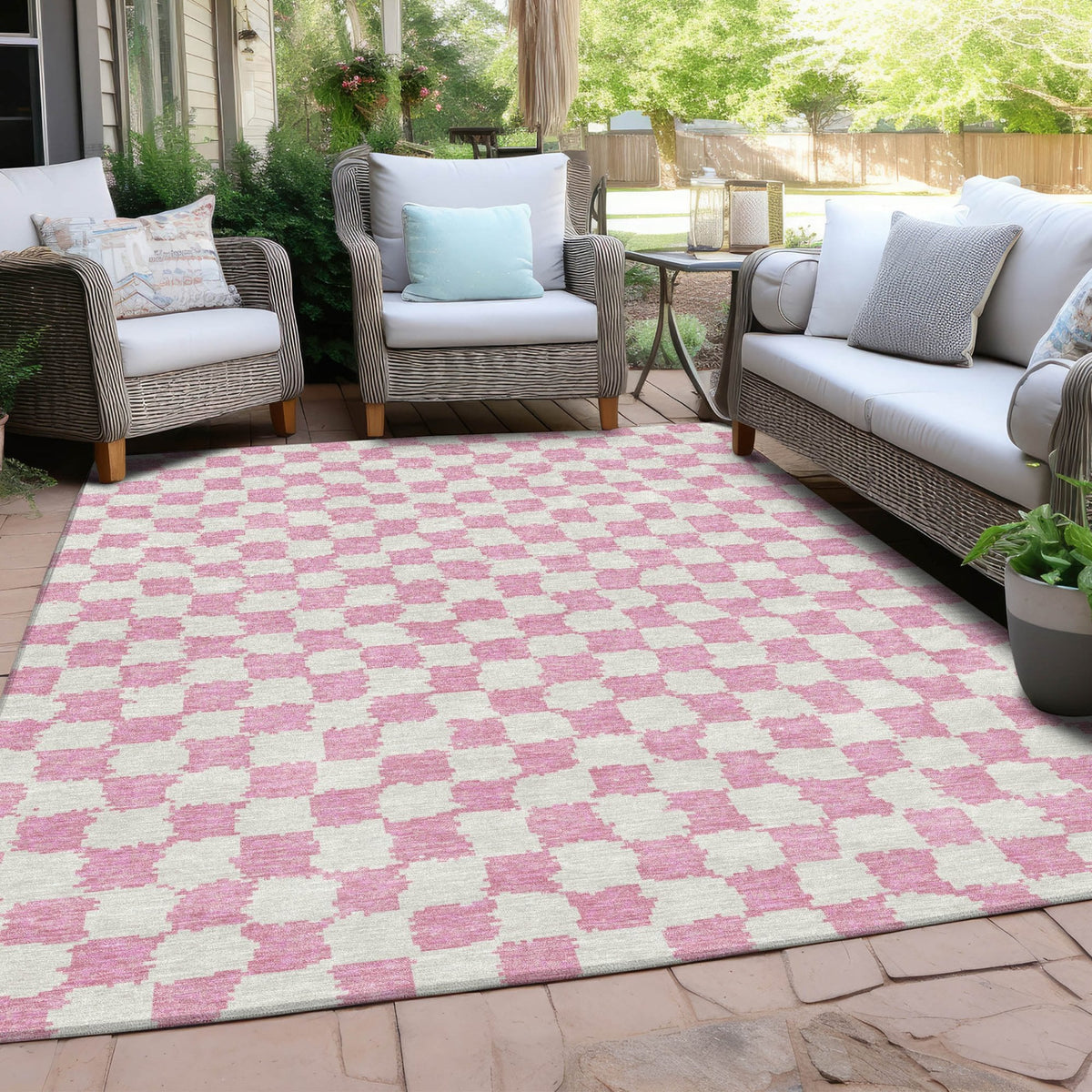Chantille ACN1958-Pink Indoor/Outdoor Washable Rug