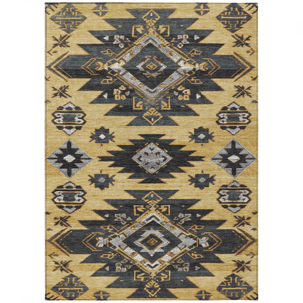 Chantille ACN1945-Gold Indoor/Outdoor Washable Rug