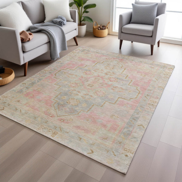Chantille ACN1918-Pink Indoor/Outdoor Washable Rug