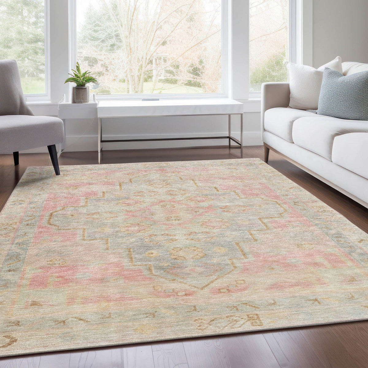 Chantille ACN1918-Pink Indoor/Outdoor Washable Rug