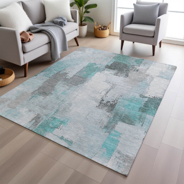 Chantille ACN1967-Teal Indoor/Outdoor Washable Rug
